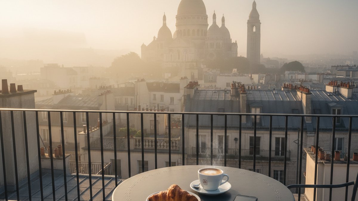 Terrasse hotel Montmartre vue Paris