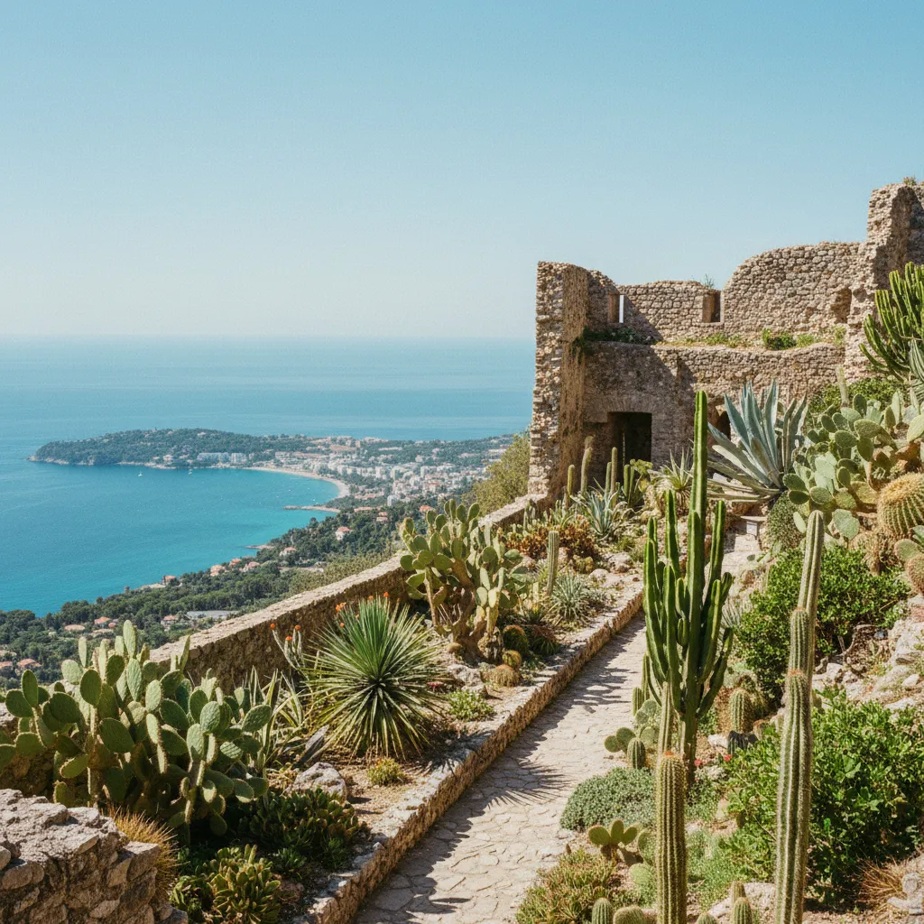 Le Jardin exotique d'Èze offre un panorama à 360° sur la Côte d'Azur depuis les ruines du château