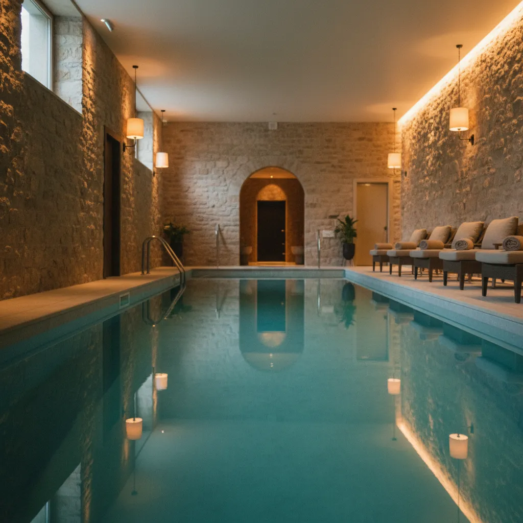La piscine intérieure du spa Nuxe est accessible toute l'année aux résidents de l'hôtel