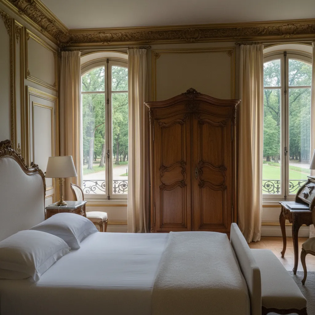 Une chambre Supérieure avec vue sur le parc boisé du domaine