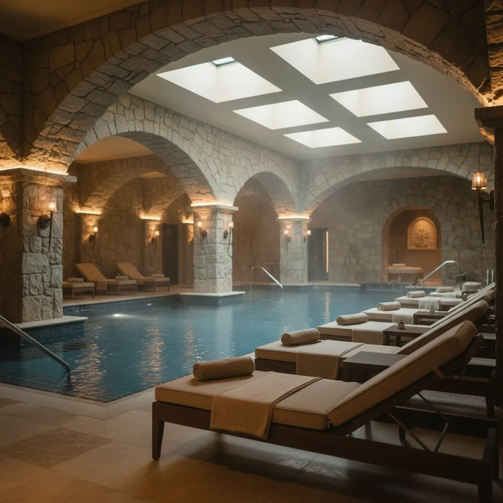 L'espace spa et piscine intérieure du chateau hotel mont royal