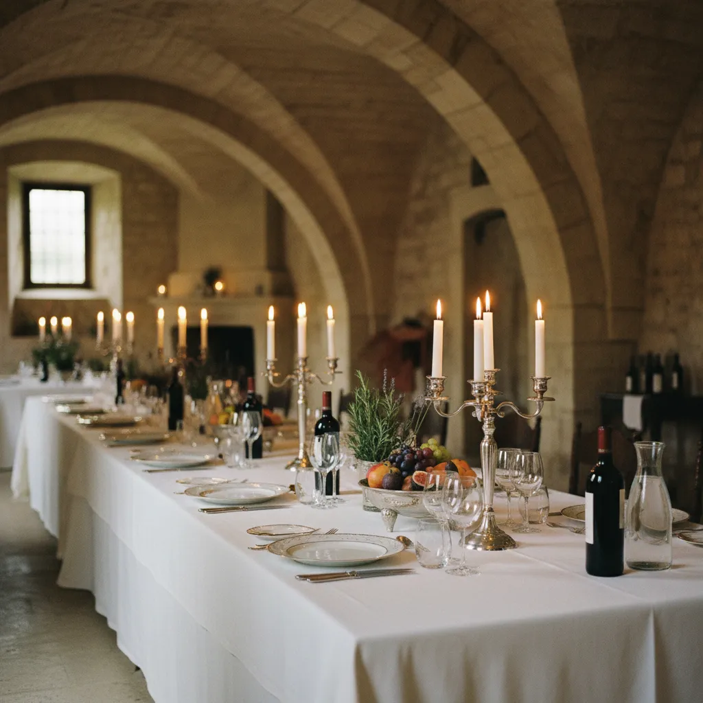 Le restaurant gastronomique dans l'ancienne salle voûtée du château