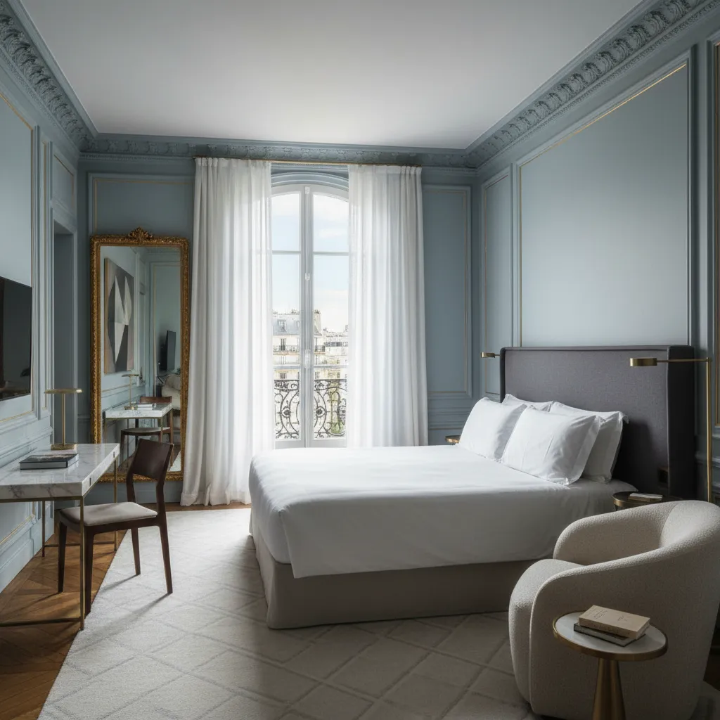 Une chambre Privilège rénovée alliant confort moderne et cachet historique