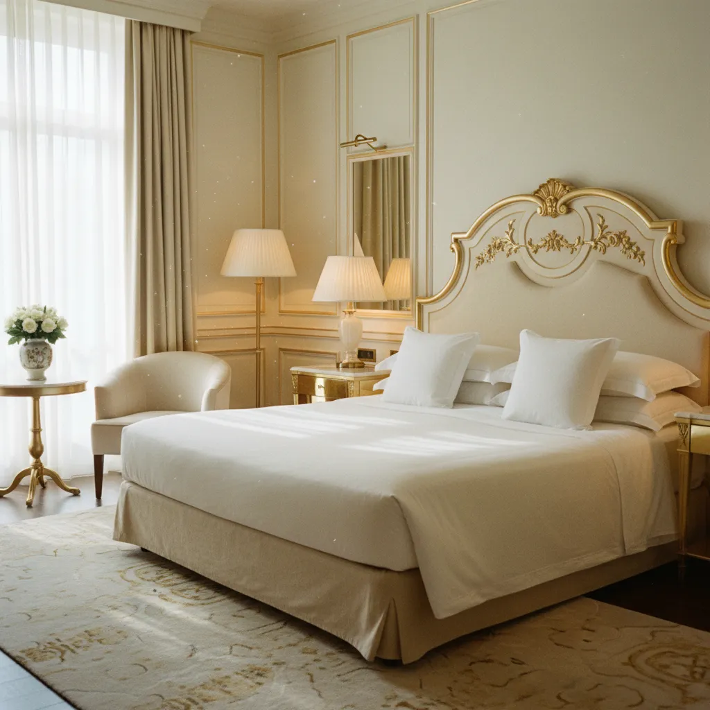 Chambre Privilège de l'hôtel Mercure avec sa décoration d'inspiration versaillaise