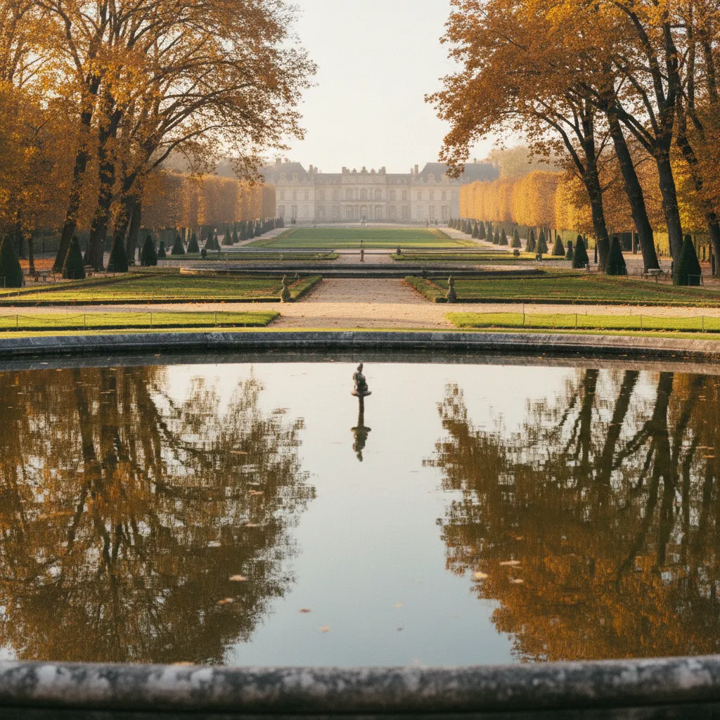 Les jardins du château de Versailles en automne offrent un spectacle de couleurs inoubliable
