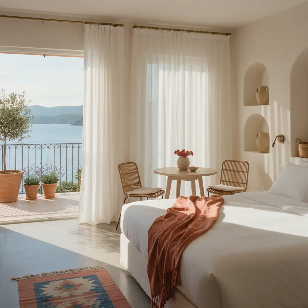 Chambre supérieure avec balcon et vue sur le golfe d'Ajaccio