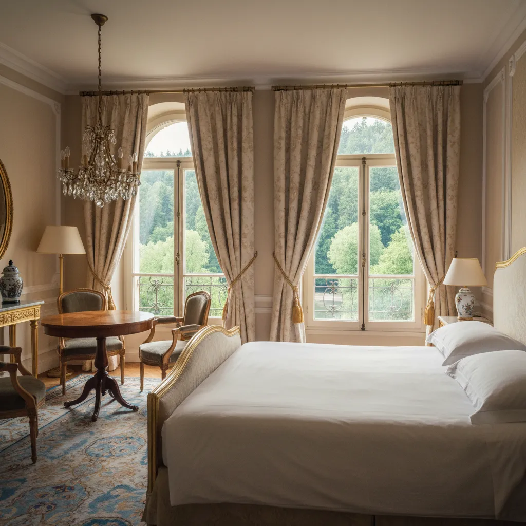 Suite Junior avec vue sur la forêt de Chantilly et décoration classique française