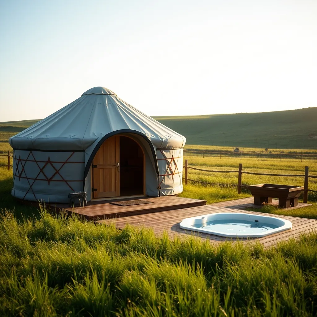 Yourte de luxe avec sauna et jacuzzi extérieur dans la campagne française