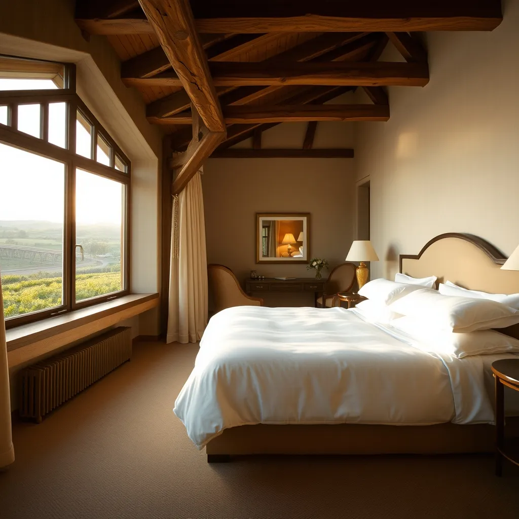 Chambre avec vue sur le vignoble dans un établissement 4 étoiles alsacien