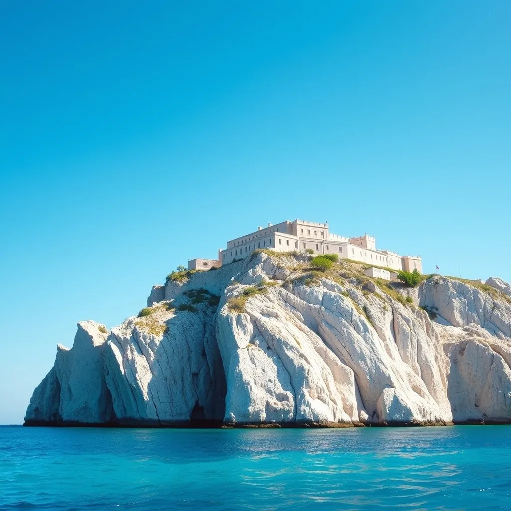 Les falaises de Bonifacio et la citadelle vues depuis la mer