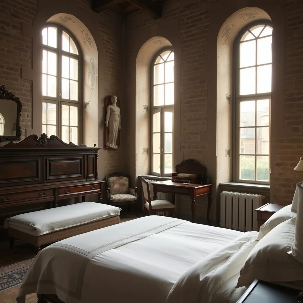 Une chambre du château alliant cachet ancien et confort contemporain