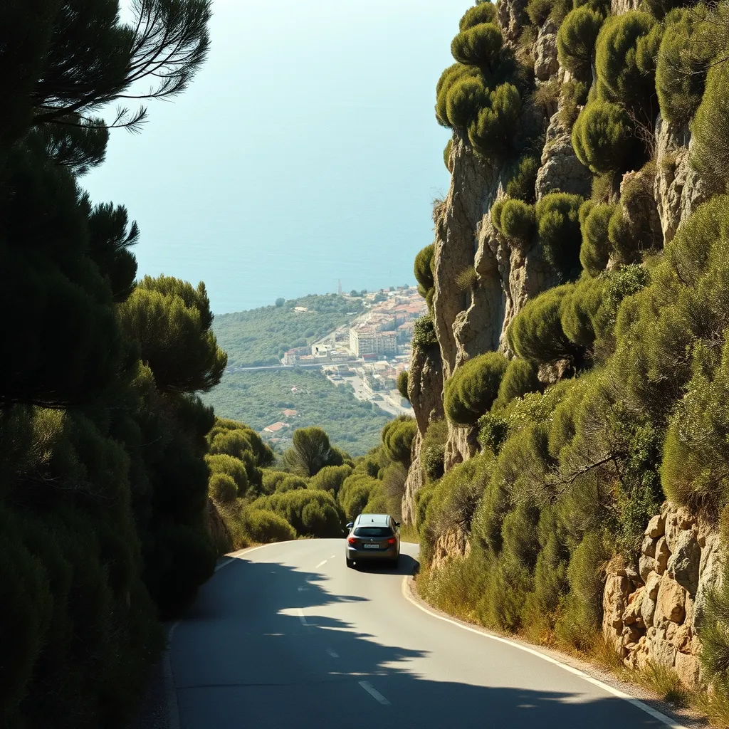 Les routes sinueuses de la côte ouest corse menant à Porto-Ota