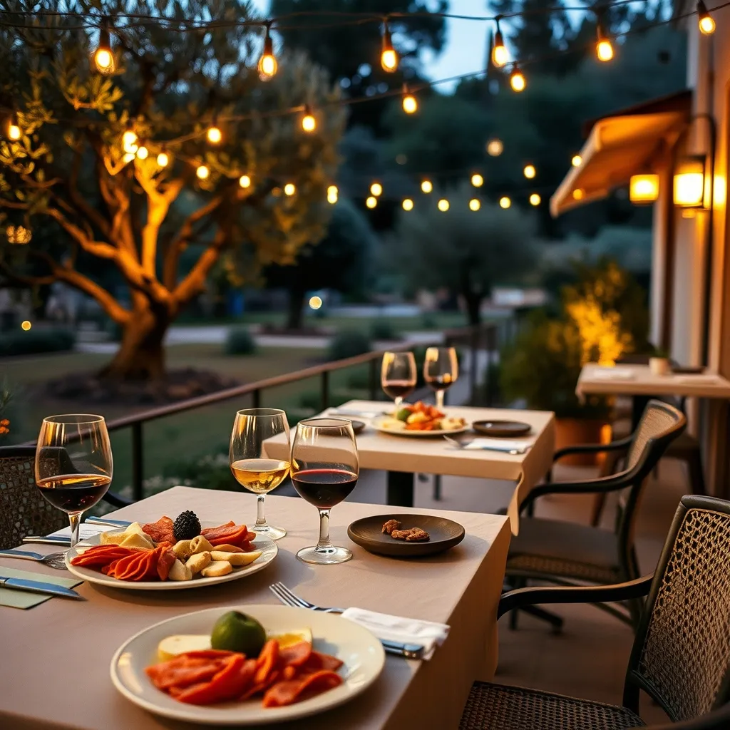 La terrasse du restaurant propose une cuisine corse à base de produits locaux frais