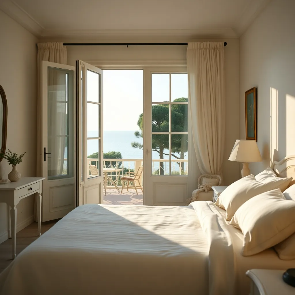 Chambre avec vue mer dans un hôtel de charme du littoral méditerranéen
