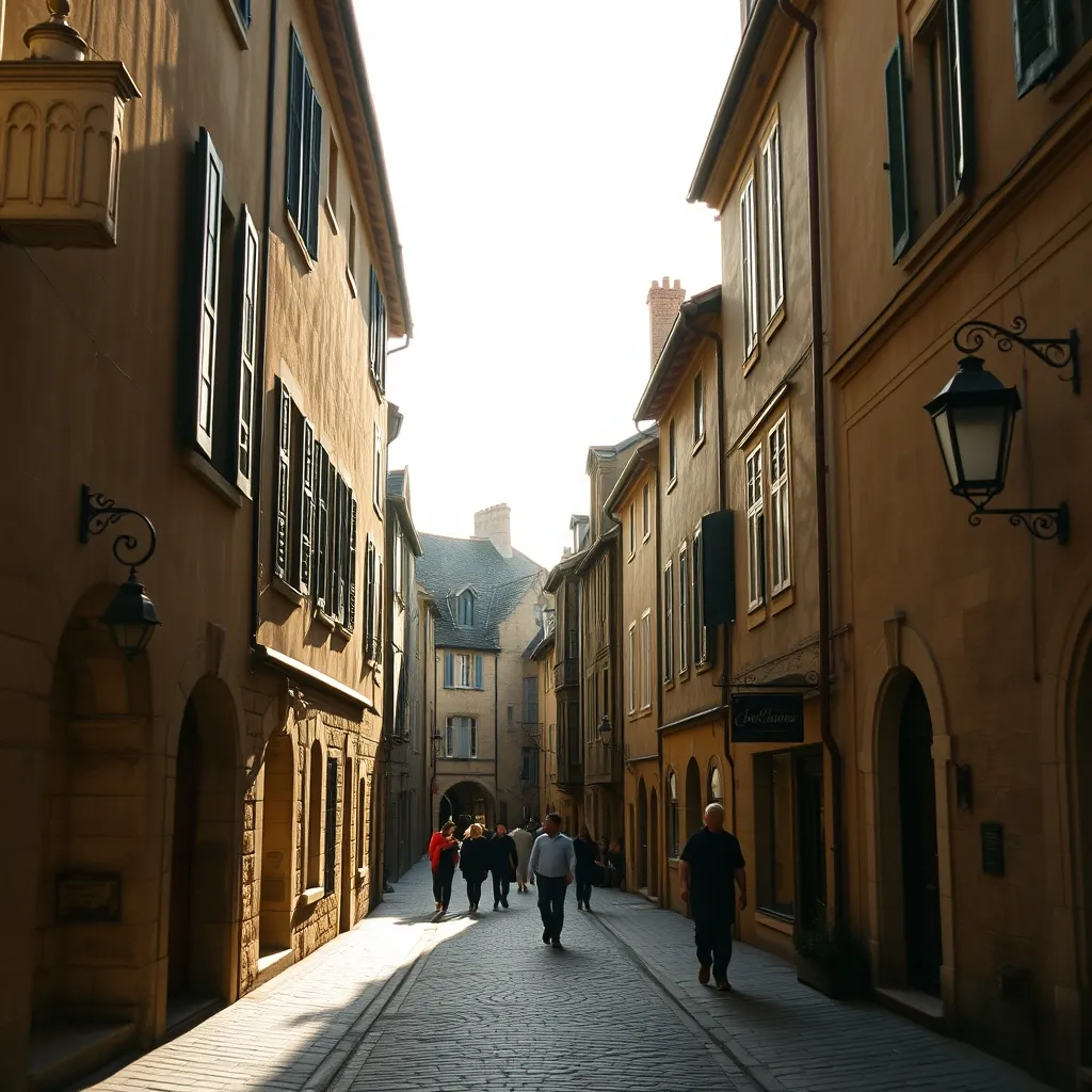 Les ruelles médiévales de Sarlat à quelques pas du Pavillon de Selves