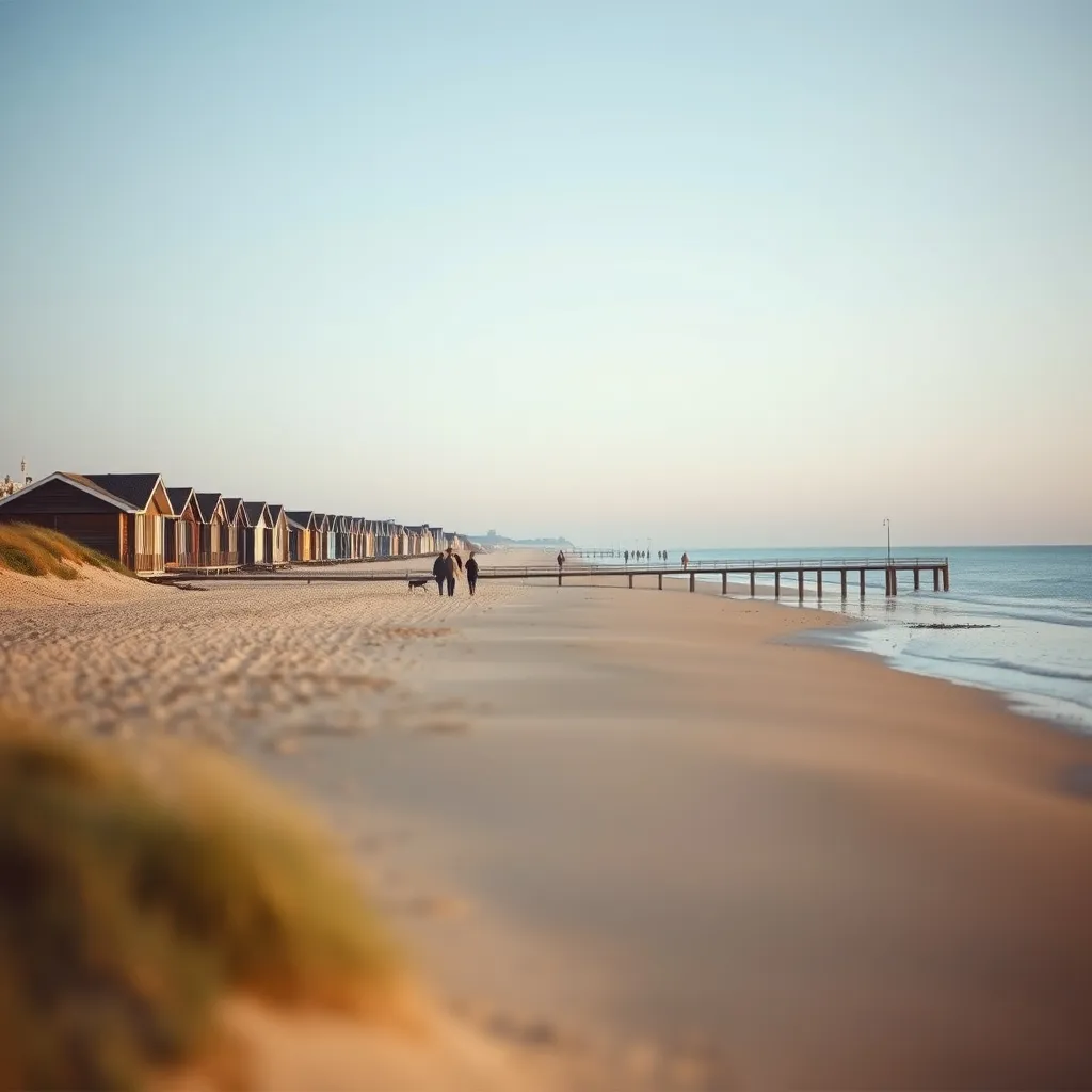 La plage de Deauville-Villers, accessible à pied depuis l'Ibis Styles local