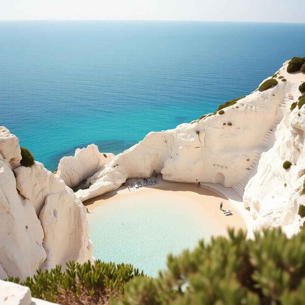 Crique aux eaux turquoise dans les Pouilles, typique du littoral sud-italien