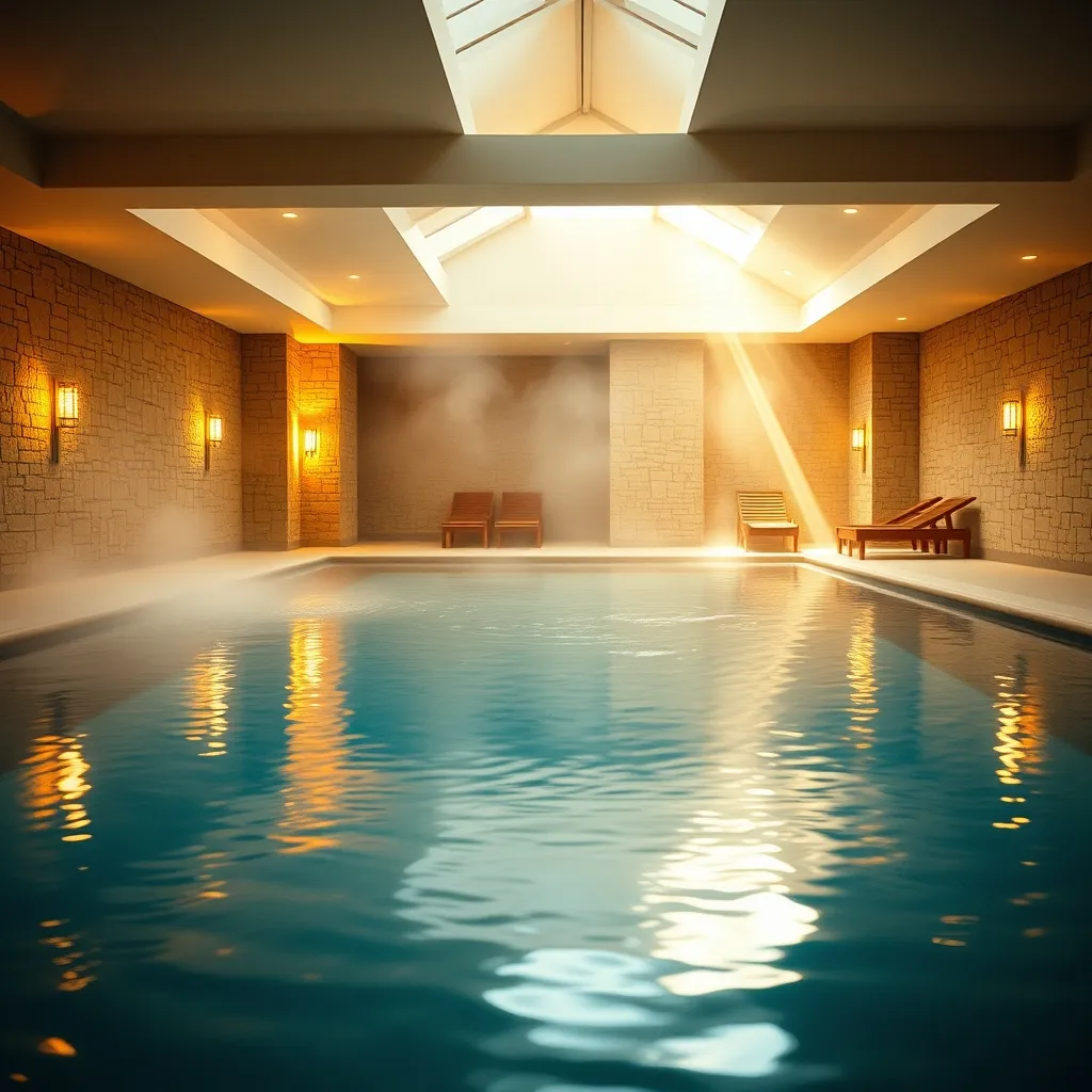 Piscine intérieure chauffée d'un hôtel spa à Montpellier