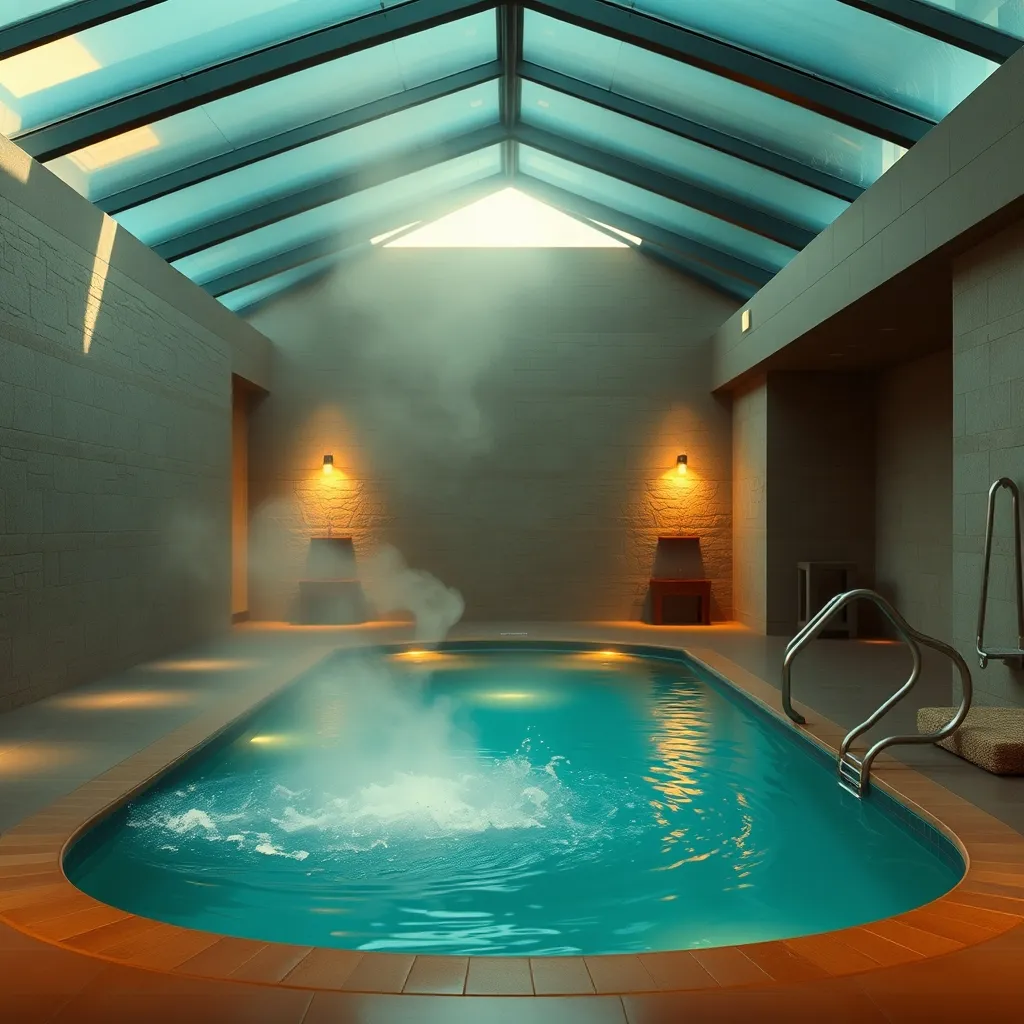 Piscine intérieure chauffée dans un espace spa d'hôtel haut de gamme à Marseille