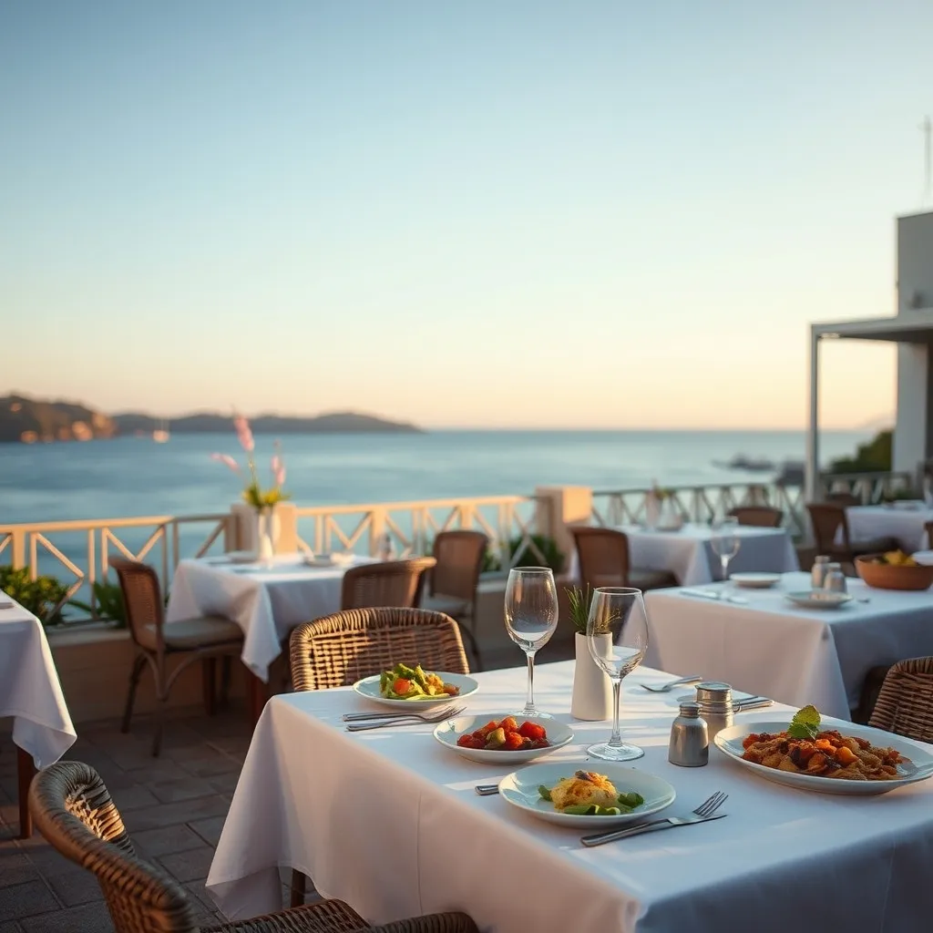 La terrasse du restaurant offre une vue imprenable sur la mer Tyrrhénienne