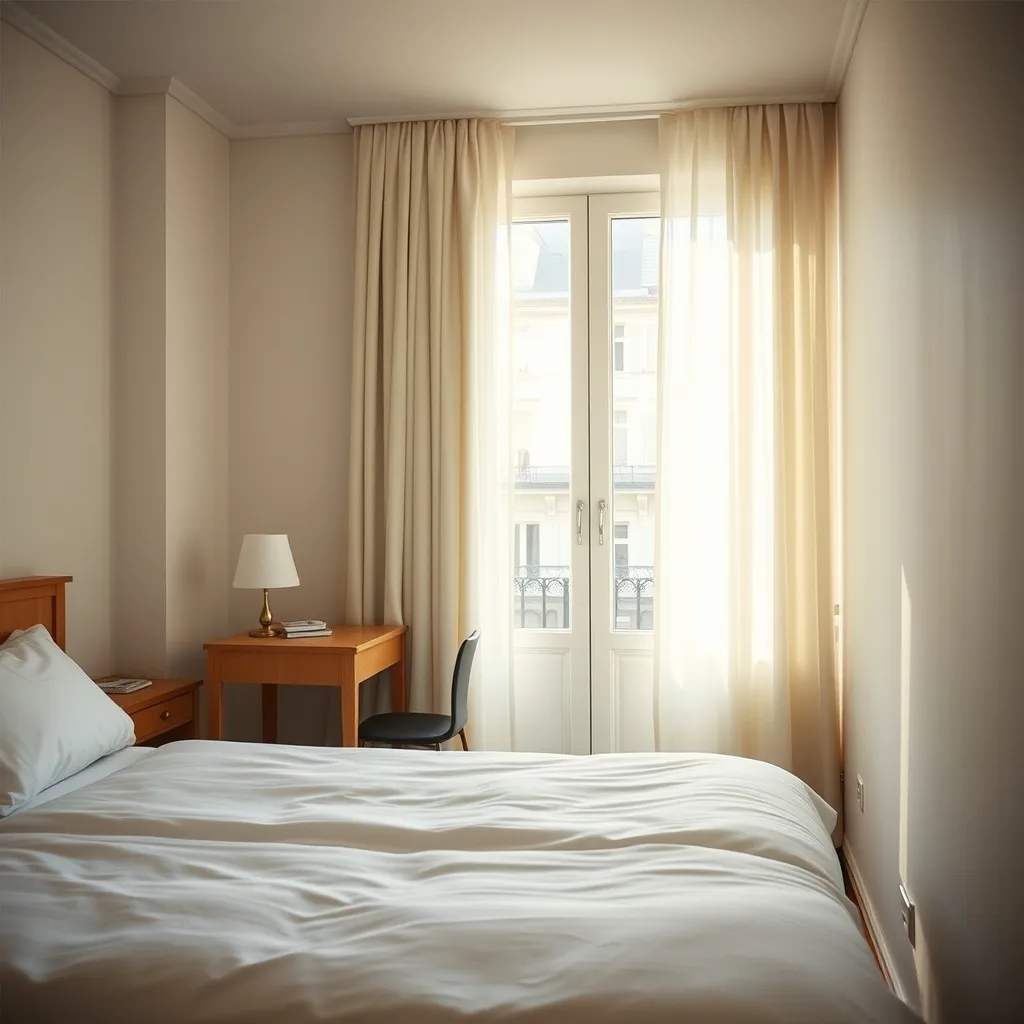 Chambre double standard de l'Hôtel Val de Loire avec vue sur le boulevard
