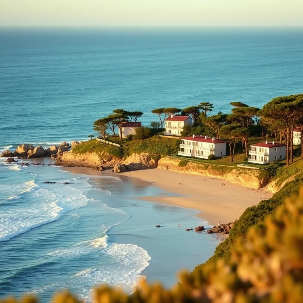 Vue panoramique d'une résidence de vacances sur le littoral atlantique français