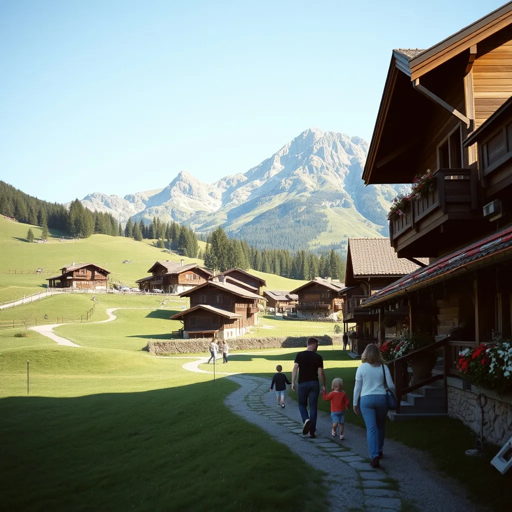 Station alpine en été proposant des résidences Pierre et Vacances à prix doux