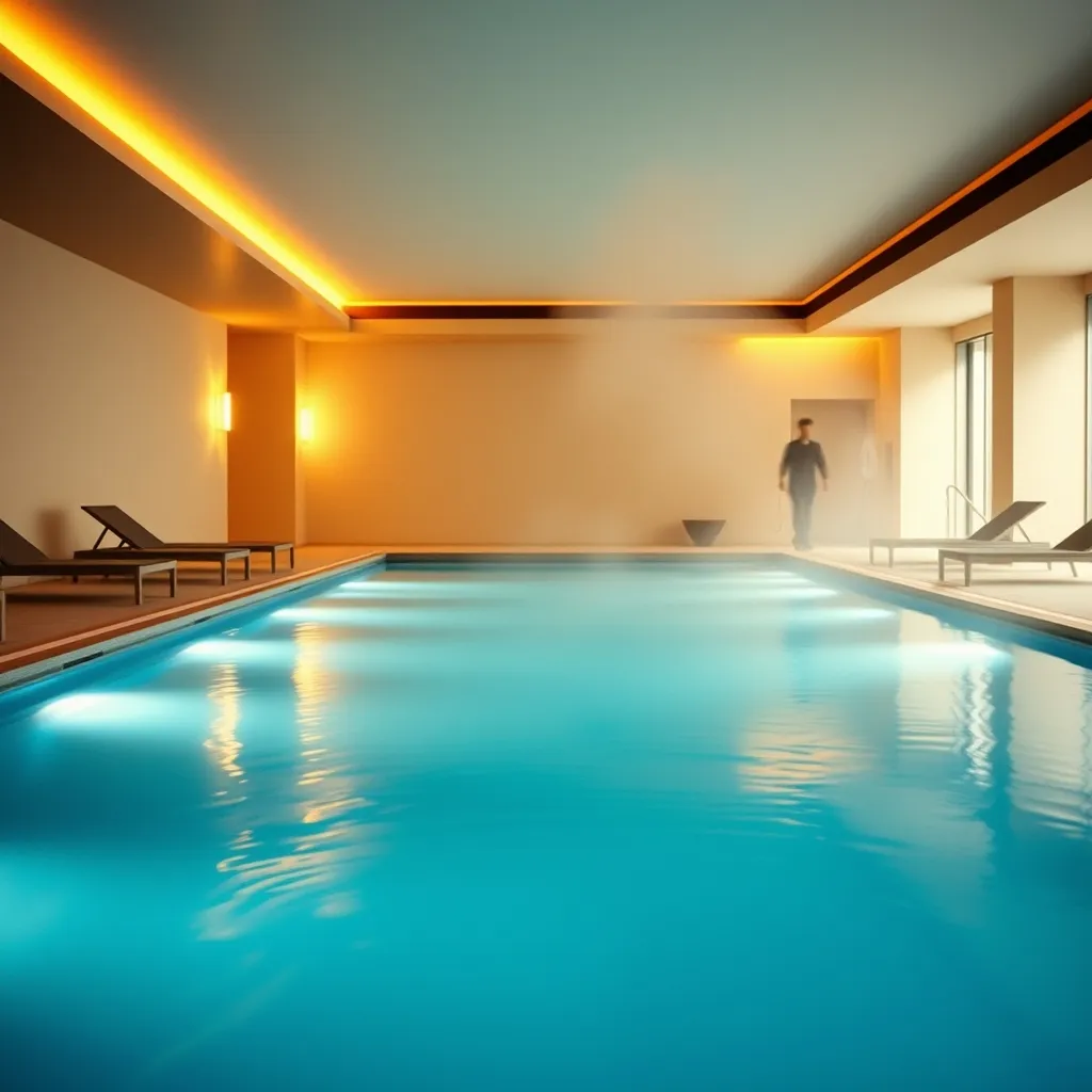La piscine intérieure chauffée du spa Axis, accessible à tous les clients de l'hôtel