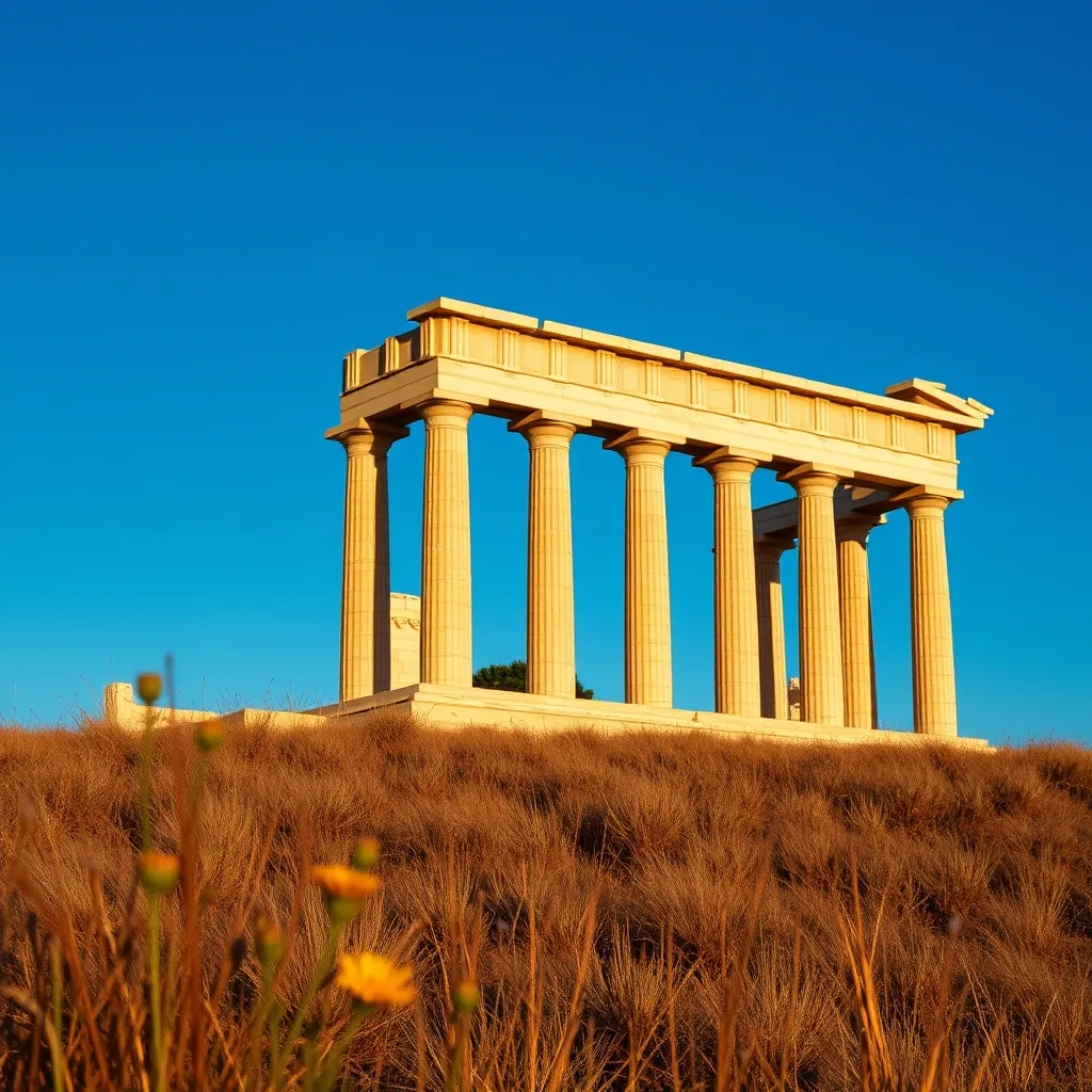 Ruines d'un temple antique grec accessibles en excursion depuis les clubs de la côte
