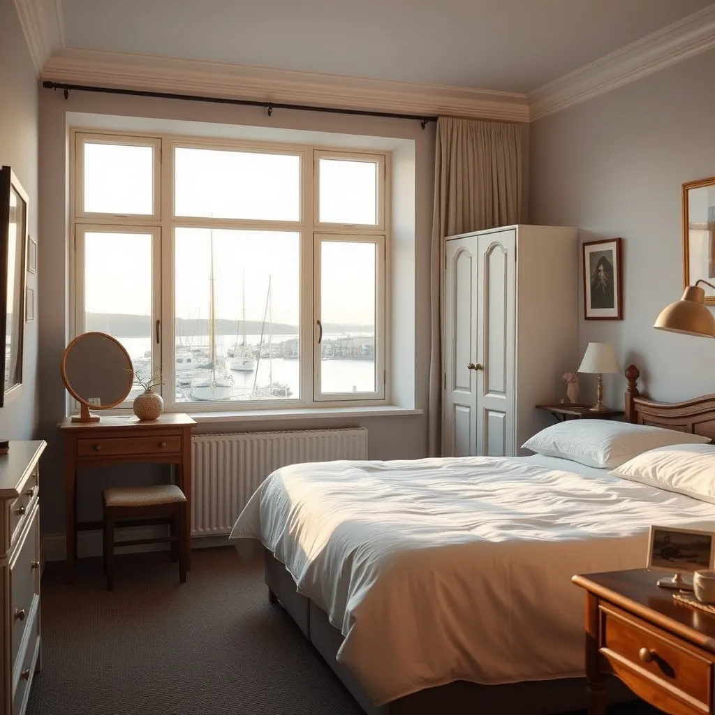 Une chambre vue mer avec panorama sur le port du Palais