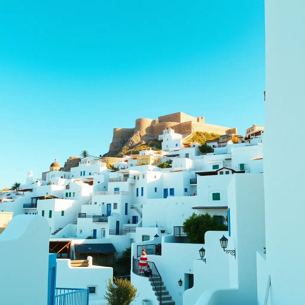 Chora, la capitale d'Amorgos, et son château vénitien perché