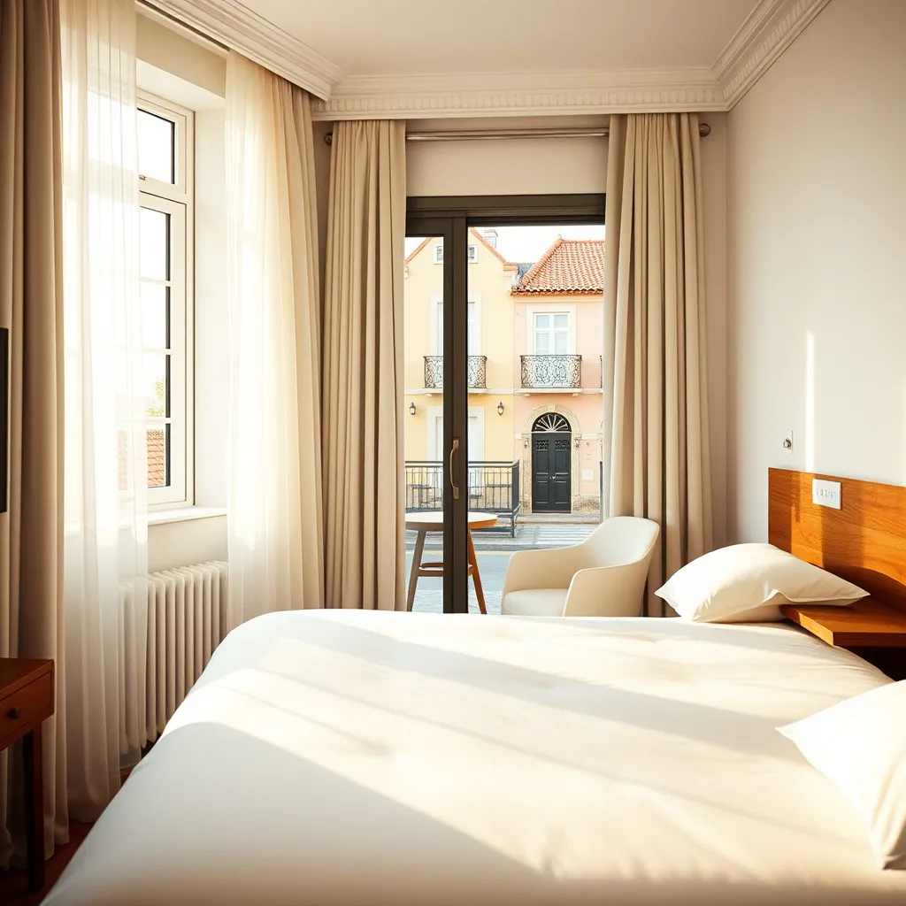Une chambre double standard de l'hôtel avec vue sur la rue historique