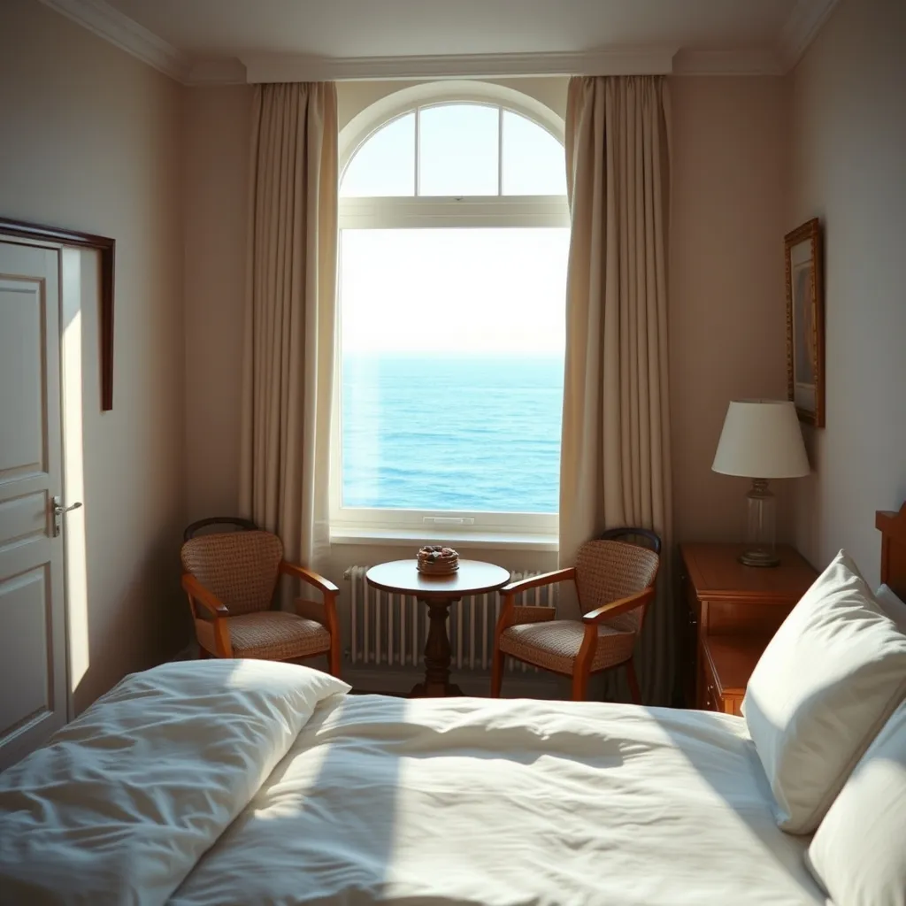 Chambre vue mer de l'Hôtel de la Plage avec vue directe sur l'océan Atlantique