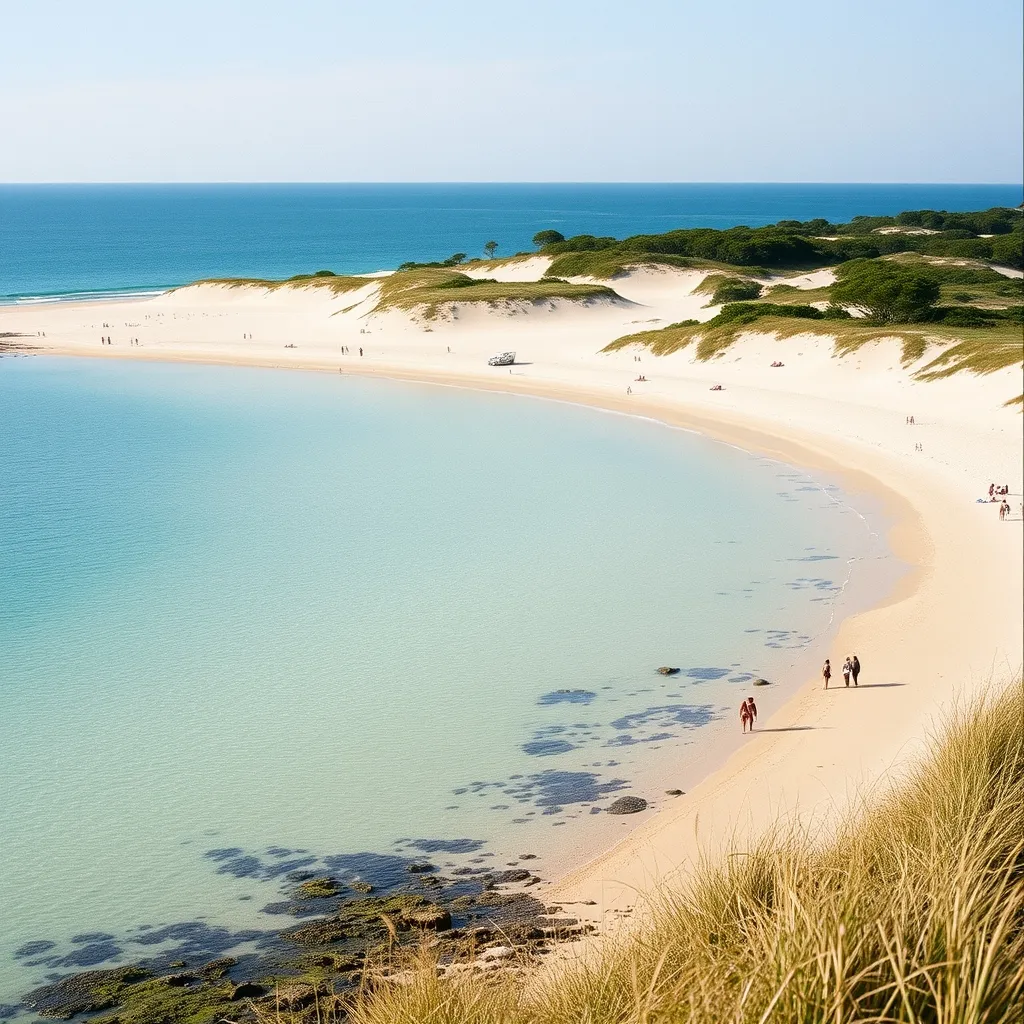 La plage de Kervoyal, considérée comme la plus belle plage des environs de Damgan