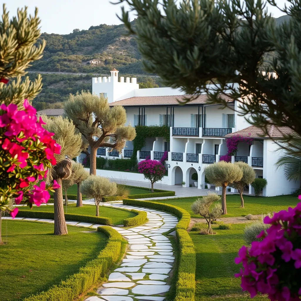 Le parc arboré du Golden Coast et ses bungalows dispersés dans la végétation méditerranéenne