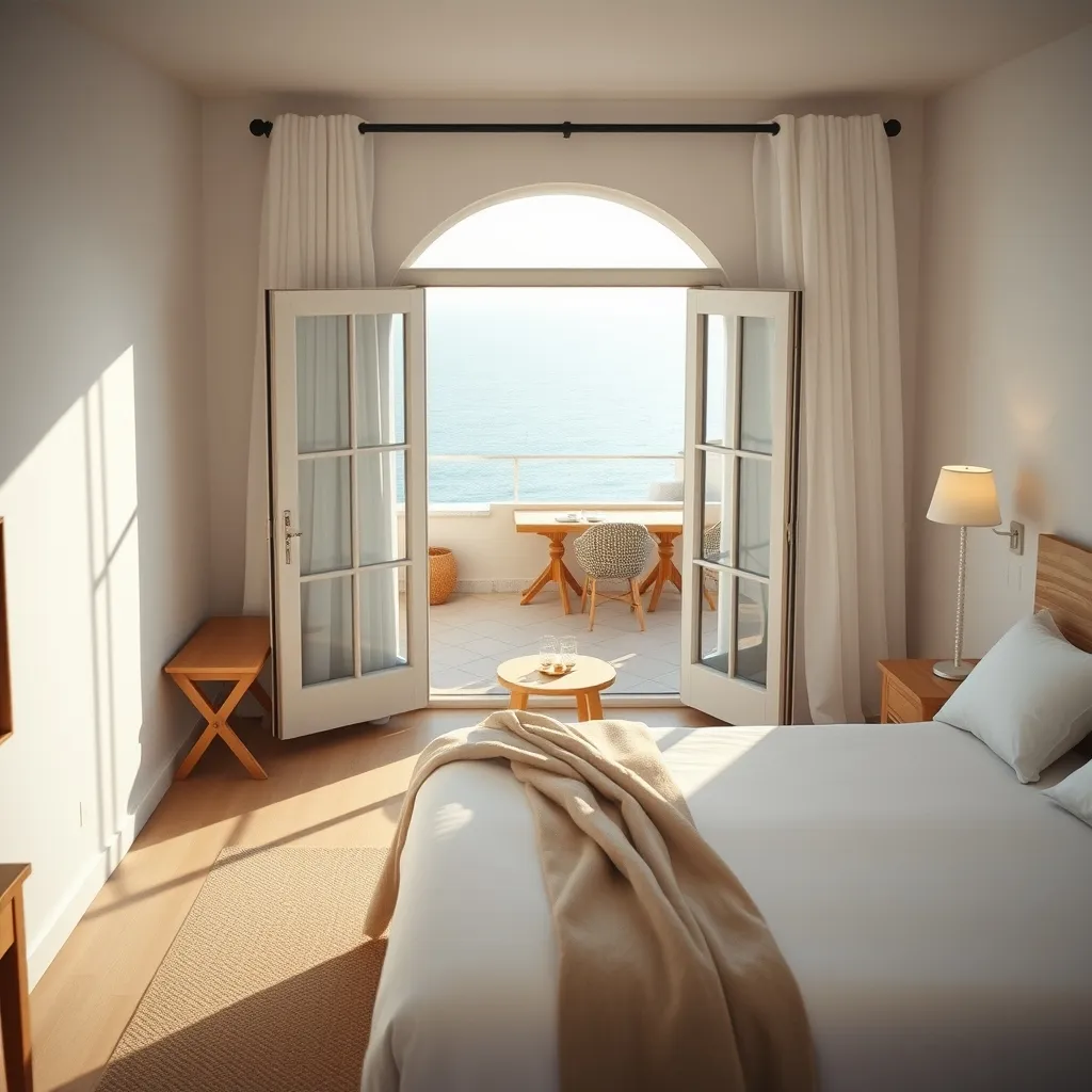 Chambre bungalow supérieur avec terrasse privée donnant sur le golfe d'Eubée