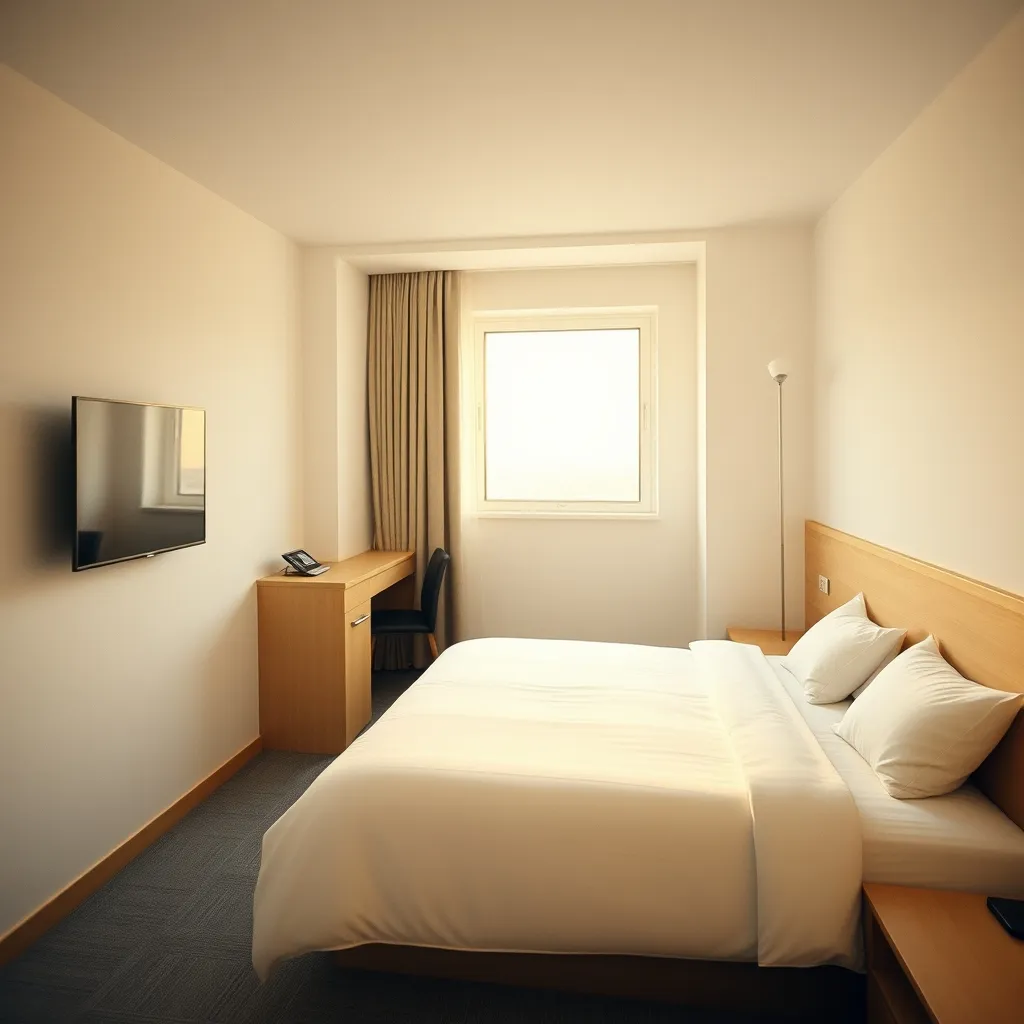 Chambre double de l'ibis budget avec literie Sweetbed et équipements fonctionnels