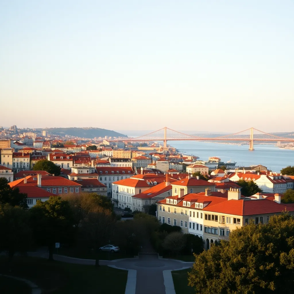Vue panoramique sur Lisbonne depuis le Parc Eduardo VII, à quelques minutes de l'hôtel