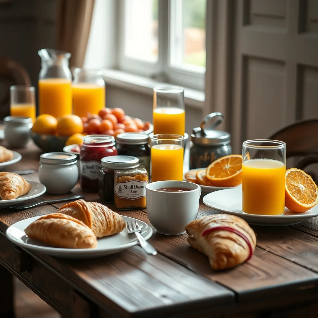 Le buffet petit-déjeuner avec ses spécialités provençales