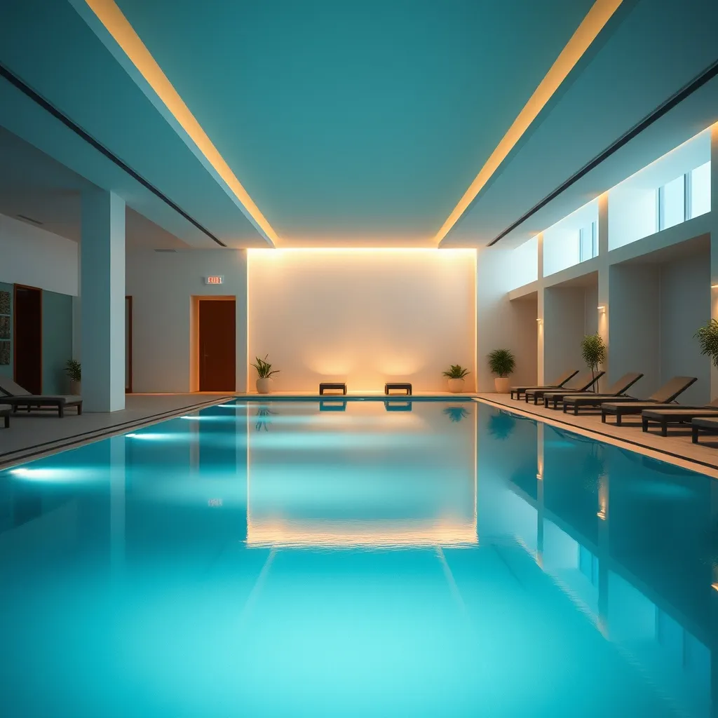 La piscine intérieure du spa s'étend sur plus de 1 000 m² dédiés au bien-être