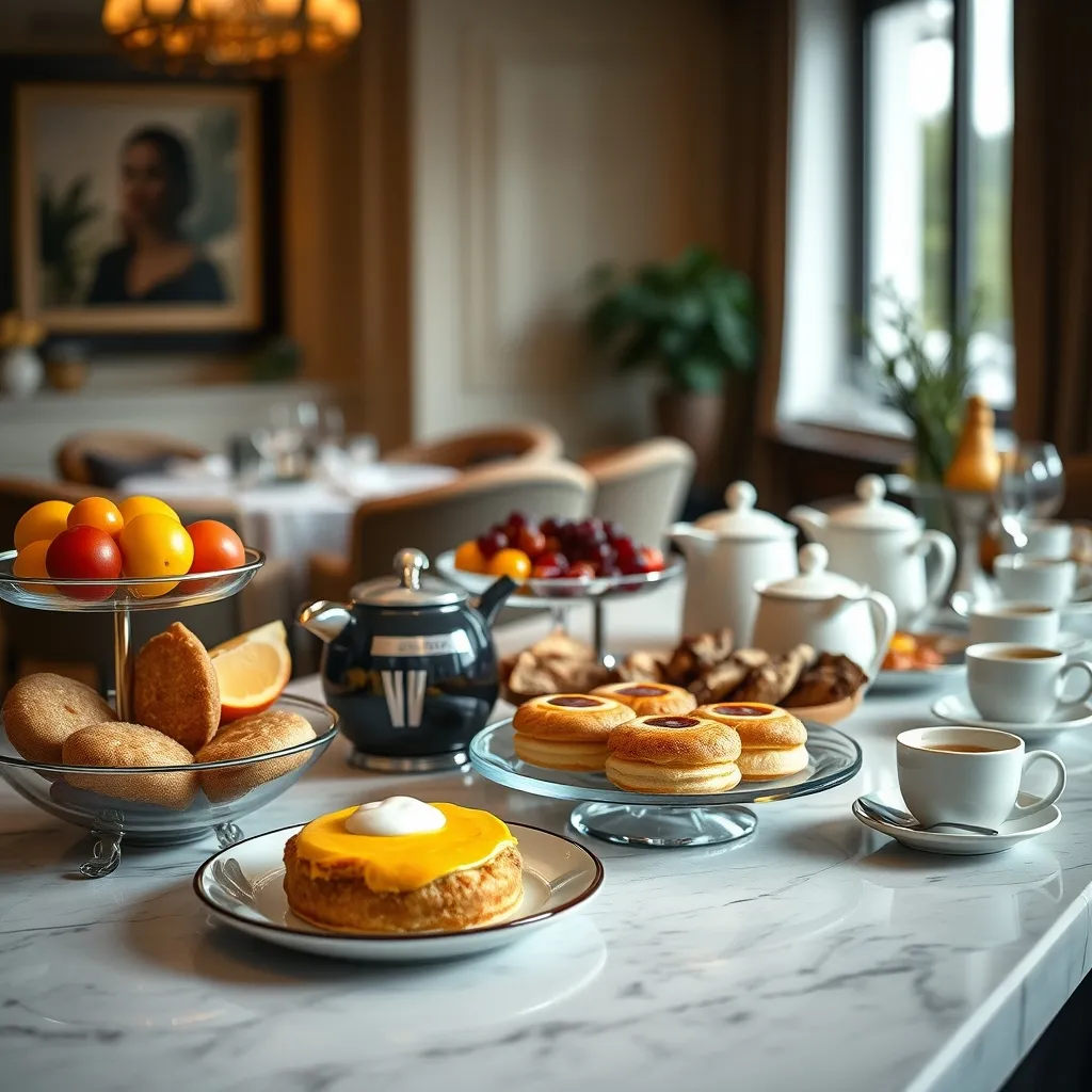 Le buffet du petit-déjeuner met en valeur les spécialités portugaises et les pastéis de nata