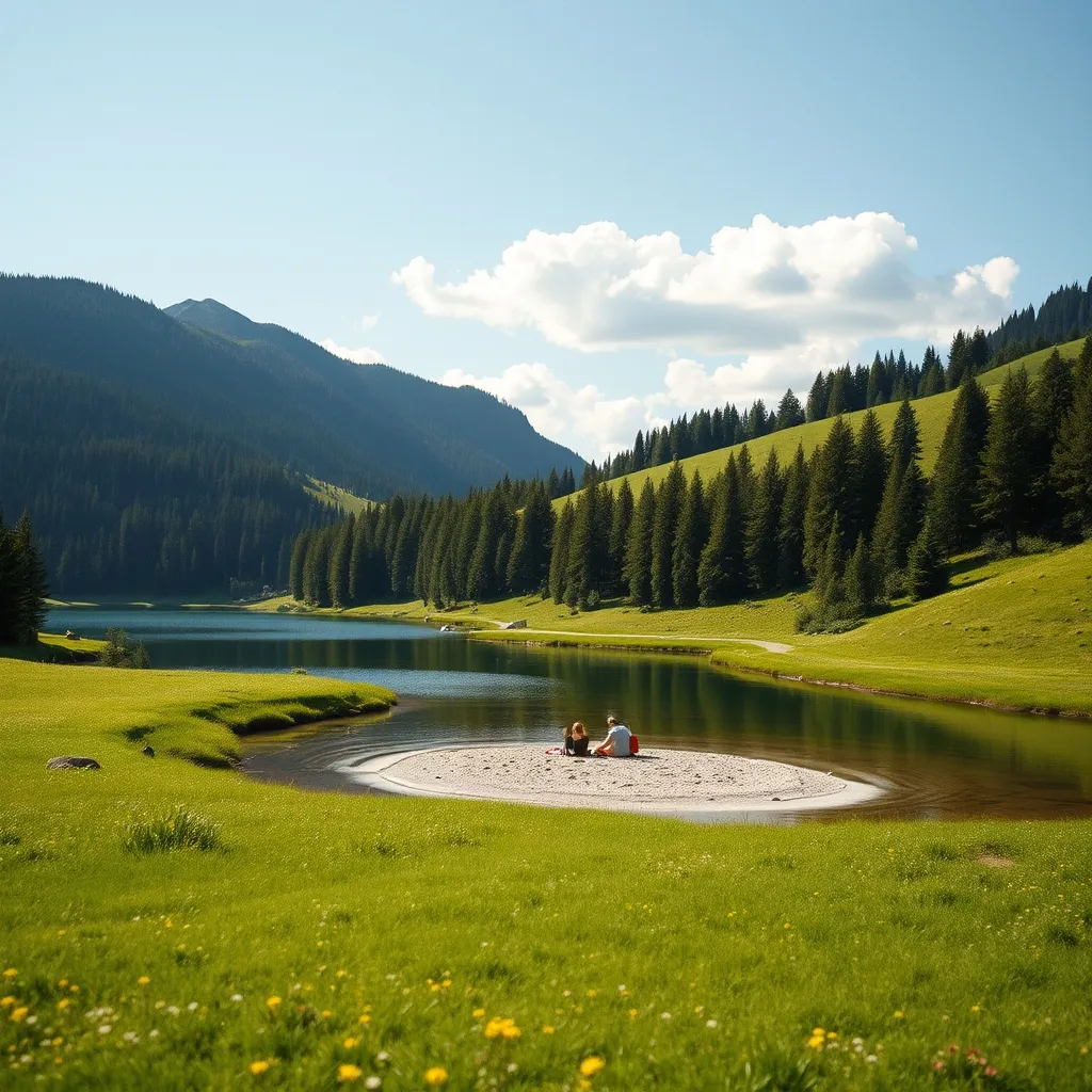 Le lac de Lamoura permet la baignade surveillée en été à deux kilomètres du village