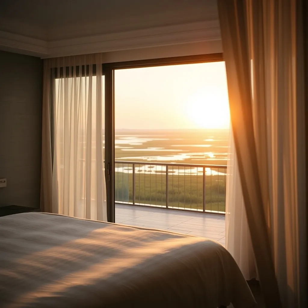 Vue depuis une chambre Supérieure sur la lagune de la Ria Formosa