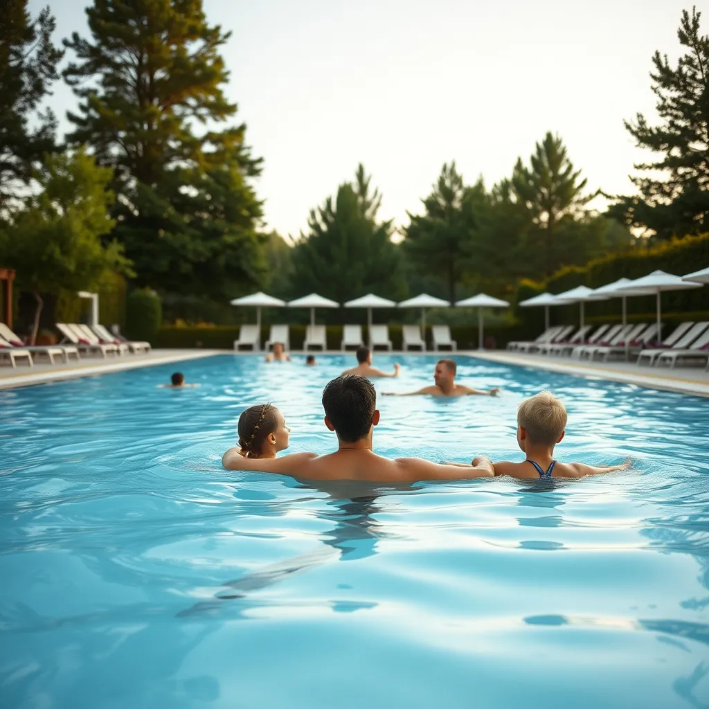 La piscine chauffée du village, ouverte de mai à septembre, est l'un des équipements les plus appréciés des familles
