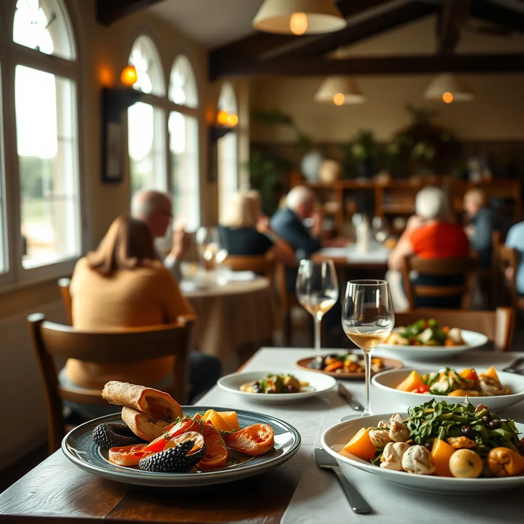 Le restaurant du village propose une cuisine bretonne généreuse à base de produits locaux et de saison