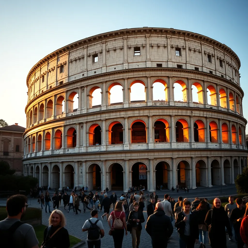 Le Colisée de Rome au coucher du soleil, première étape du circuit classique