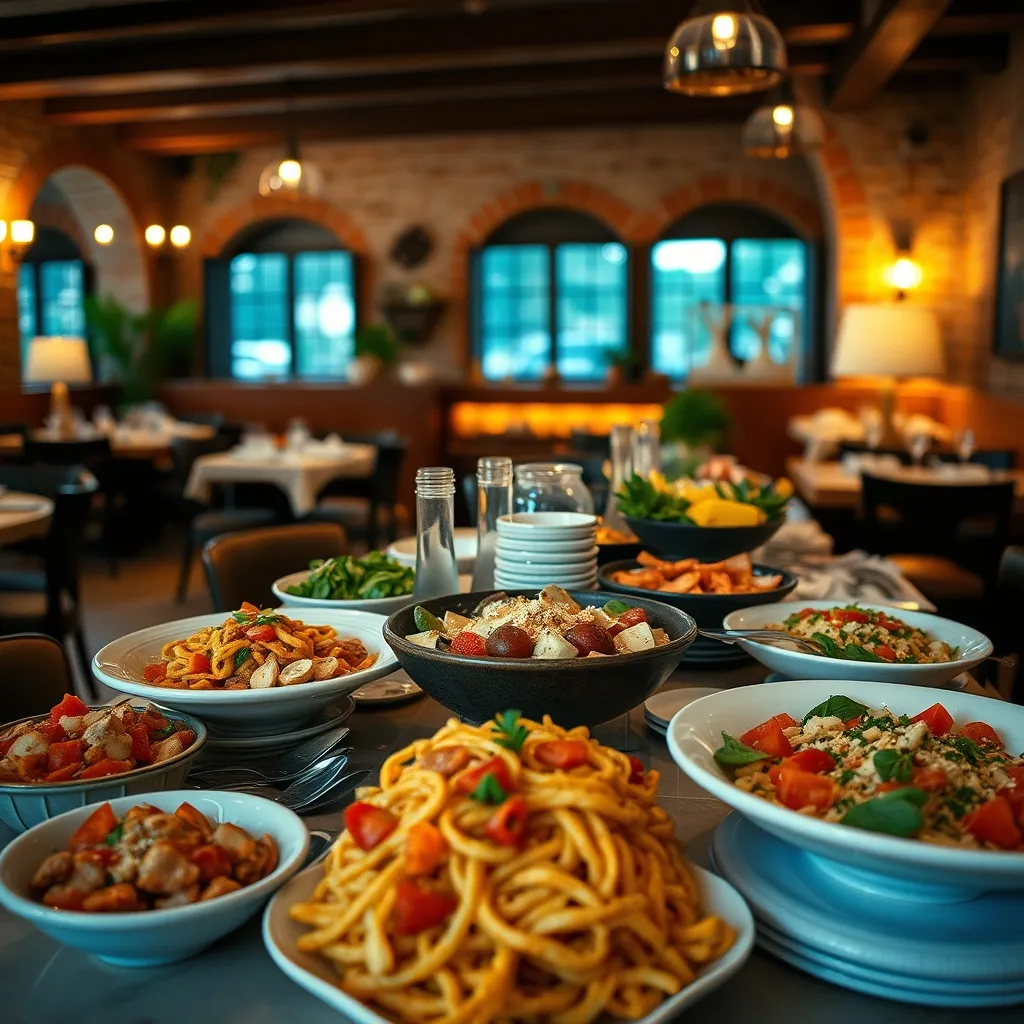 Buffet gastronomique dans un hôtel tout compris italien avec spécialités méditerranéennes