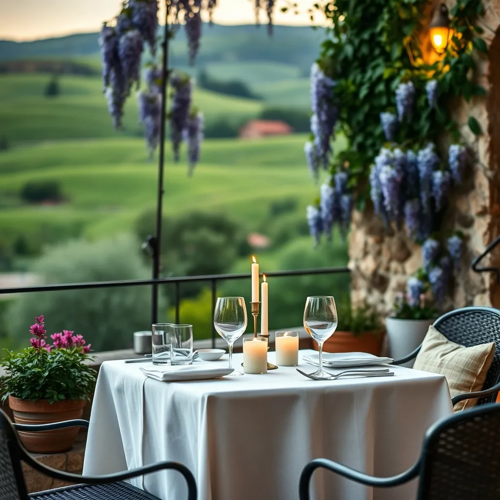 Dîner romantique en terrasse dans un hôtel de charme du Périgord Noir