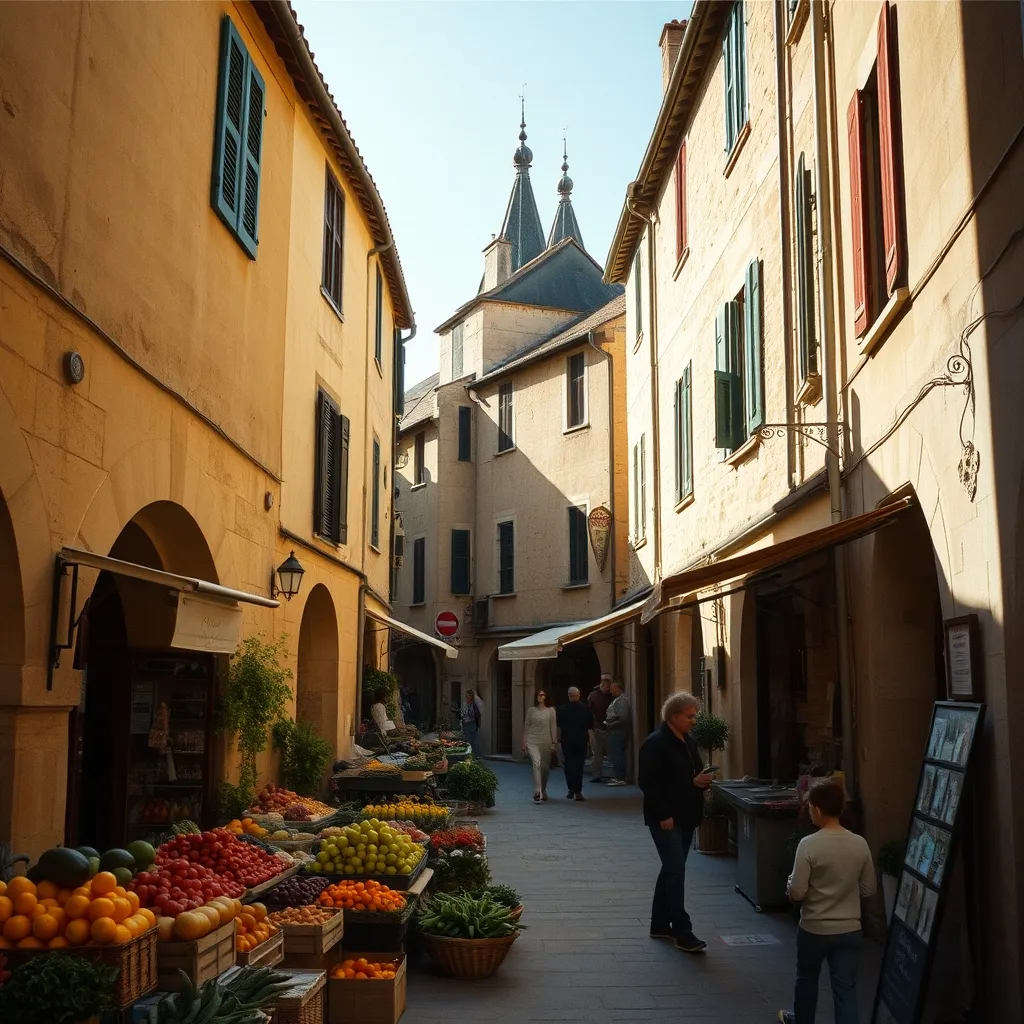 Les ruelles médiévales de Sarlat et son marché du samedi matin, étape incontournable d'un week-end en amoureux