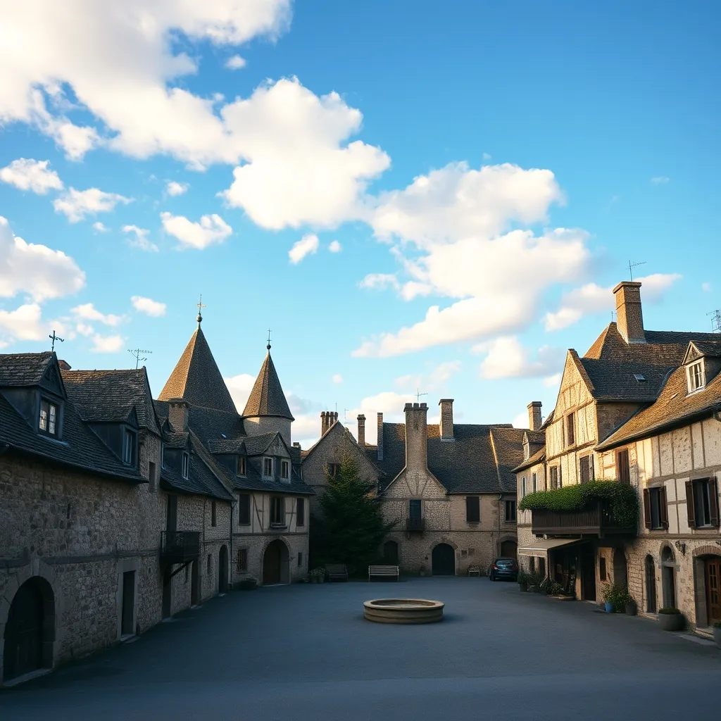 Le village médiéval de Salers et ses maisons à tourelles en pierre volcanique